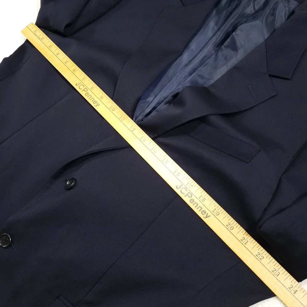 Bonobos2-Piece Suit Men 46R 40 Waist Navy Blue Wool Stretch 2-Button Flat Front